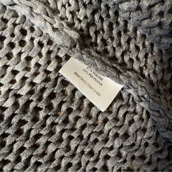 Eileen Fisher Gray Knit open cardigan sweater - Picture 4 of 5
